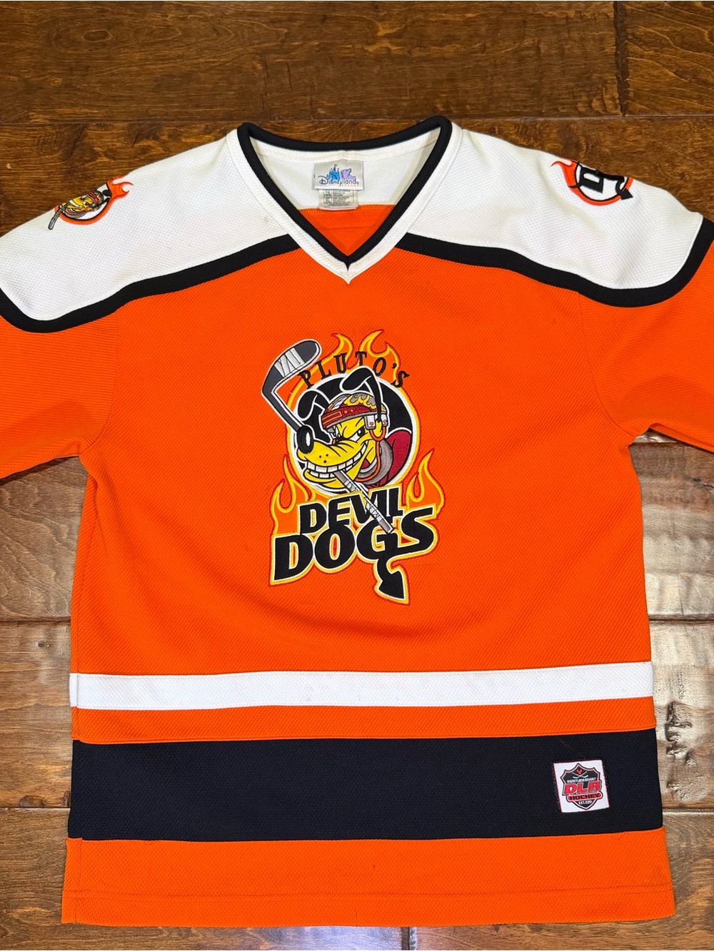 Pluto's Devil Dogs Orange Hockey Jersey Youth XL